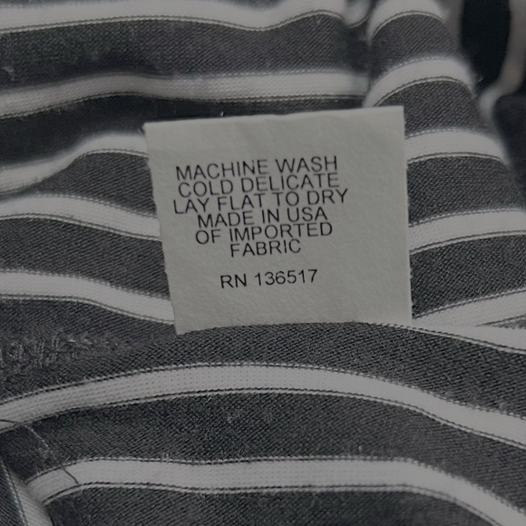 Colette Women's XL Striped Asymmetrical Wrap Maxi Skirt Black White Made In USA - Picture 8 of 8